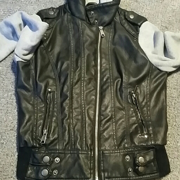 Boy Meets Girl Jackets & Coats Sweater And Leather Jacket Poshmark